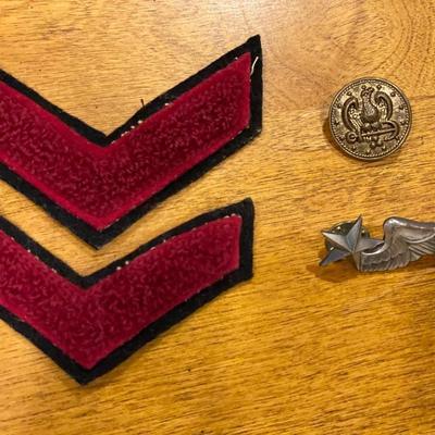 Military patches with eagle anchor button and cadet wing pin