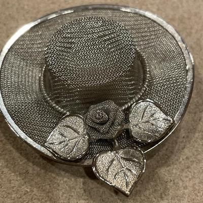 Mother of Pearl art deco and hat brooch