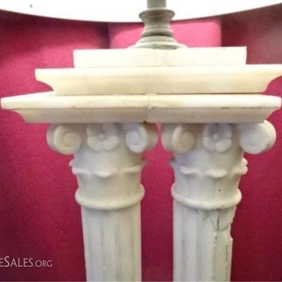 LOT 88D: MARBLE IONIC COLUMN TABLE LAMP
