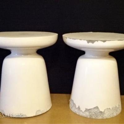 LOT 73A: PAIR MID CENTURY MODERN ITALIAN METAL TABLES OR STOOLS