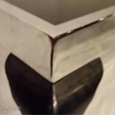 LOT 54C: MID CENTURY MODERN CHROME AND WOOD CONSOLE TABLE