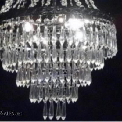 LOT 139A: FRENCH EMPIRE STYLE CRYSTAL CHANDELIER