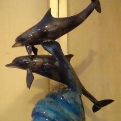 LOT 145: LARGE PATINATED BRONZE SCULPTURE