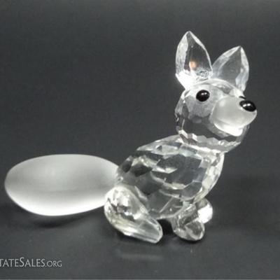 LOT 100A: SWAROVSKI SILVER CRYSTAL MINI SITTING FOX