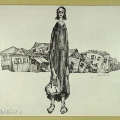 LOT 43A: 4 PC MOSHE BERNSTEIN JUDAICA LITHOGRAPHS