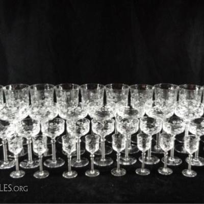 LOT 96D: 38 PC ANTIQUE CRYSTAL STEMWARE