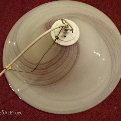 LOT 115A: PAIR ART GLASS PENDANT LIGHTS
