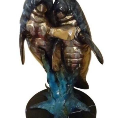 LOT 126: LARGE PATINATED BRONZE SCULPTURE