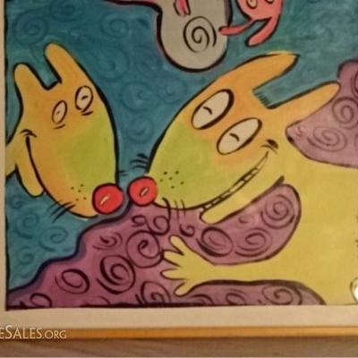 LOT 22: MARTI SIGNED ACRYLIC PAINTING ON CANVAS BOARD