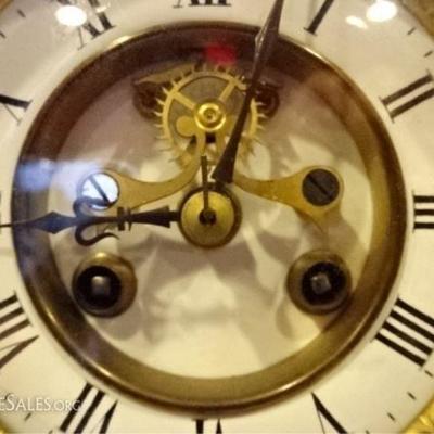 LOT 55A: 19TH CENTURY FRENCH BLACK MARBLE CLOCK GARNITURE