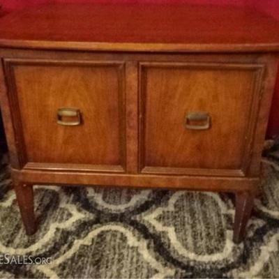 LOT 41: PAIR MID CENTURY WOOD END TABLES, CIRCA 1960's