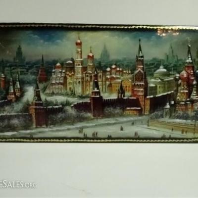 LOT 83B: 6 PC RUSSIAN HAND PAINTED LACQUERED BOXES