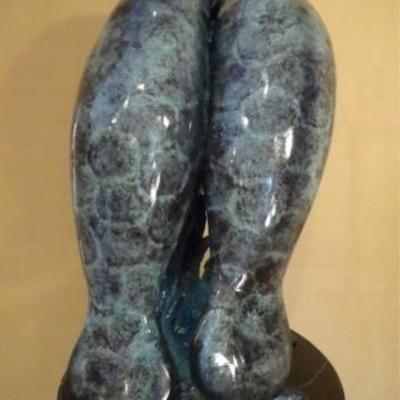 LOT 126: LARGE PATINATED BRONZE SCULPTURE