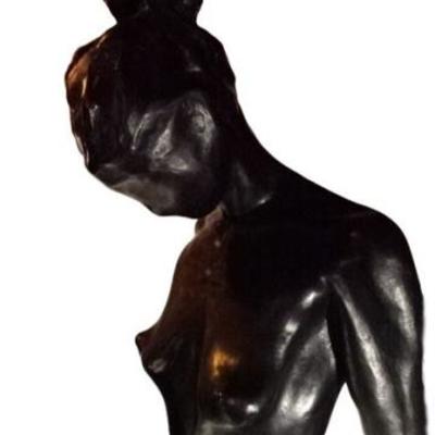 LOT 57: LARGE STEFANO PIEROTTI ITALIAN BRONZE SCULPTURE, "TOP MODEL"