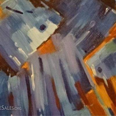 LOT 122C: HUGE ACRYLIC ABSTRACT PAINTING ON CANVAS