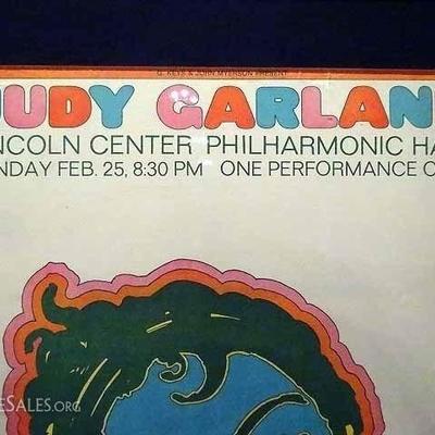 LOT 65: VINTAGE JUDY GARLAND LINCOLN CENTER POSTER CIRCA 1968