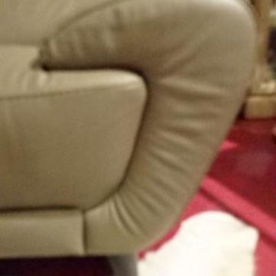 LOT 59A: MODERN DESIGN TAUPE LEATHER SOFA - 2 AVAILABLE!