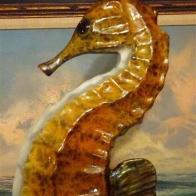 LOT 66: LARGE SEAHORSE BRONZE SCULPTURE