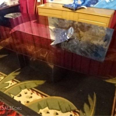LOT 104C: 1970's MID CENTURY STEEL DINING TABLE