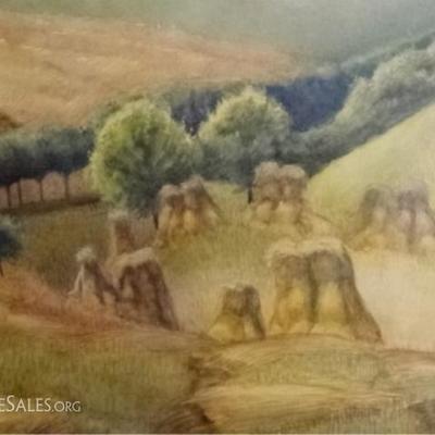 LOT 71A: LARGE WATERCOLOR PAINTING