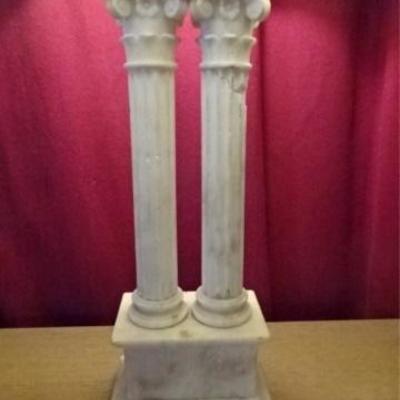 LOT 88D: MARBLE IONIC COLUMN TABLE LAMP