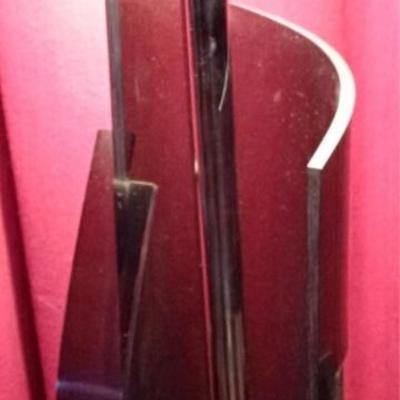 LOT 73C: MODERN BLACK ACRYLIC AND CHROME TABLE LAMP