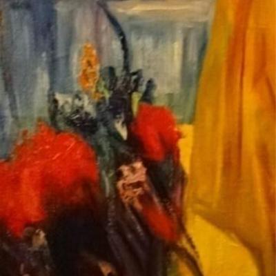 LOT 79: HUGE AFTER PINO DAENI OIL ON CANVAS PAINTING