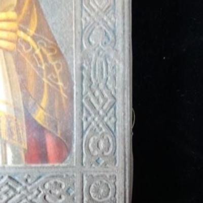 LOT 90: ANTIQUE RUSSIAN ICON CIRCA EARLY 20TH C., VERY GOOD CONDITION, 12" X 11"