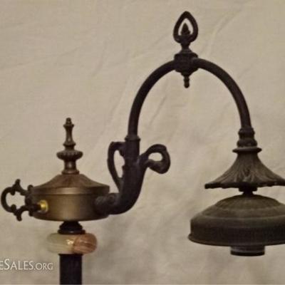 LOT 65C: PAIR VINTAGE METAL BRIDGE ARM LAMPS, EARLY 20TH C.