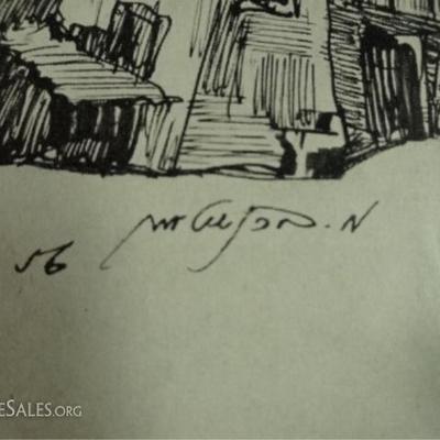 LOT 43A: 4 PC MOSHE BERNSTEIN JUDAICA LITHOGRAPHS
