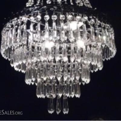 LOT 139: FRENCH EMPIRE STYLE CRYSTAL CHANDELIER