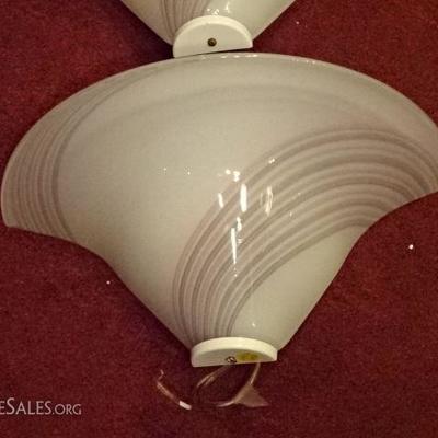 LOT 115B: PAIR ART GLASS WALL SCONCES