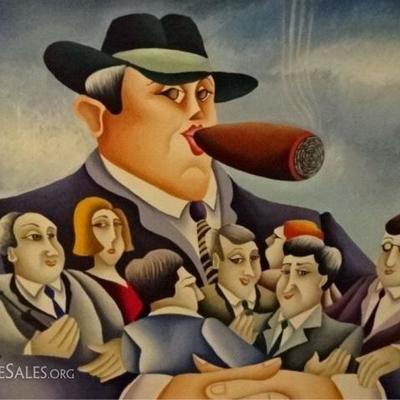 LOT 101A: HUGE YUVAL MAHLER OIL ON CANVAS PAINTING