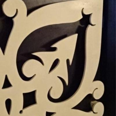 LOT 56C: 2 FRAMED STENCIL CUT PLAQUES