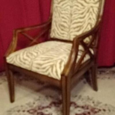 LOT 44B: CONTEMPORARY ZEBRA STRIPE ARMCHAIR
