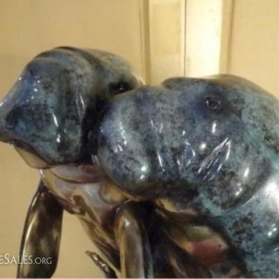 LOT 126: LARGE PATINATED BRONZE SCULPTURE