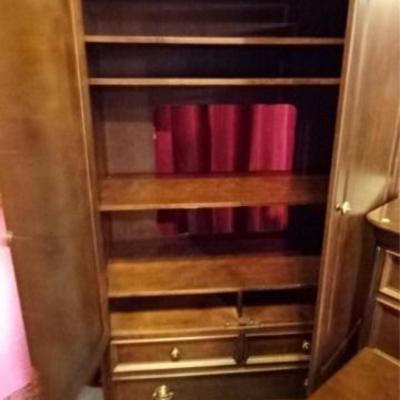LOT 57D: 4 PIECE DARK WOOD BEDROOM SET
