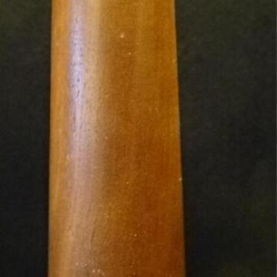 LOT 75D: MID CENTURY MODERN WOOD AND BRASS LAMP