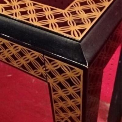 LOT 103A: CHINESE STYLE BLACK AND GOLD CONSOLE TABLE BY JASPER