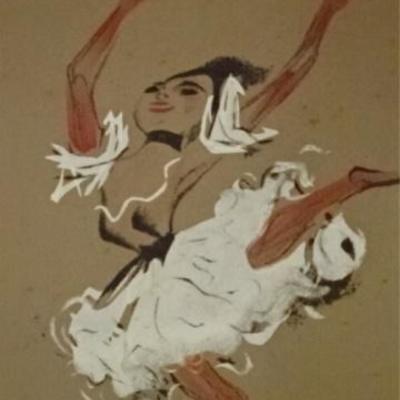 LOT 22D: WILLIAM GROPPER COLOR LITHOGRAPH CIRCA 1950's, "EQUESTRIENNE"