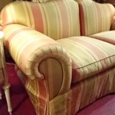 LOT 42: SILK STRIPE SOFA FROM DESIGN CENTER OF THE AMERICAS