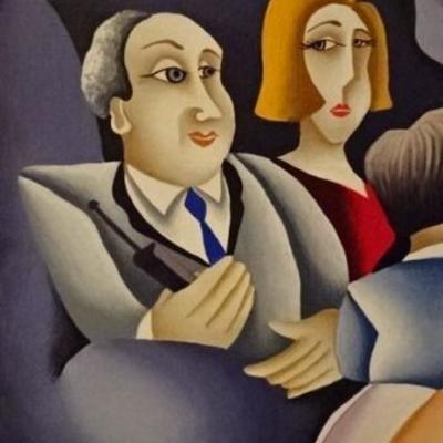 LOT 101A: HUGE YUVAL MAHLER OIL ON CANVAS PAINTING