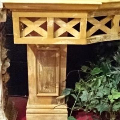 LOT 41A: 2 PC CUSTOM WOOD CONSOLE TABLE AND MIRROR, TWO AVAILABLE!