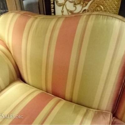 LOT 42: SILK STRIPE SOFA FROM DESIGN CENTER OF THE AMERICAS
