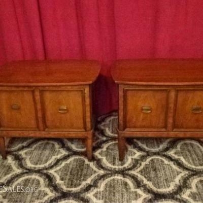 LOT 41: PAIR MID CENTURY WOOD END TABLES, CIRCA 1960's