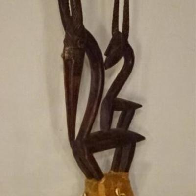 LOT 25: AFRICAN CHIWARA BAMARA WOOD ANTELOPE SCULPTURE