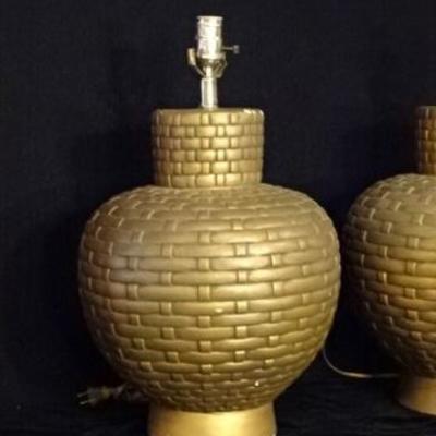 LOT 102B: PAIR MID CENTURY CERAMIC LAMPS
