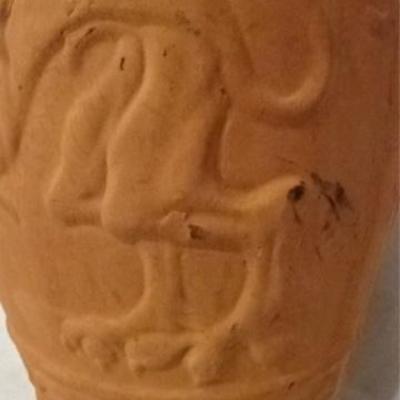 LOT 104B: POTTERY URN WITH BAS RELIEF DRAGON DESIGN