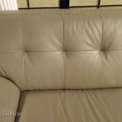 LOT 59A: MODERN DESIGN TAUPE LEATHER SOFA - 2 AVAILABLE!