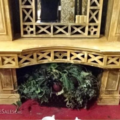 LOT 41A: 2 PC CUSTOM WOOD CONSOLE TABLE AND MIRROR, TWO AVAILABLE!